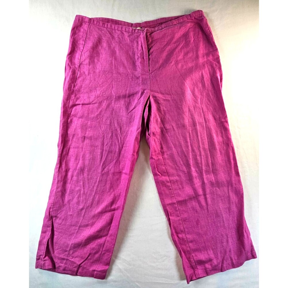 Dandy By Randi M Womens Large Pink Pants 100% Linen Beach Resort Wear